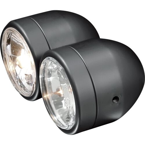 Motorcycle Headlights & Lamp Holders Shin Yo double headlights 90 mm low/high beam H7/H4 black Blue