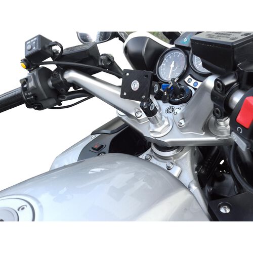 Motorrad Navi- & Smartphonehalter Berni`s Navihalter NH1-14 Platte für Lenkkopf Yamaha FJR 1300 Braun