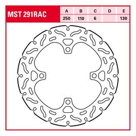 brake disc RAC rigid MST291RAC 250/110/130/6mm
