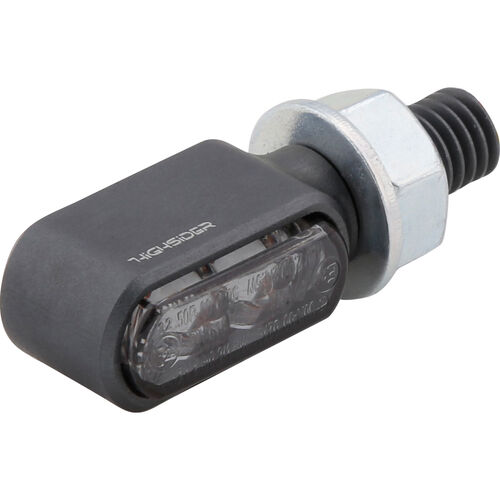 Clignotant à LED pour moto Highsider LED clignotant/feu de navigation paire Little Bronx M8 titan Noir
