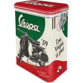 Metal tin Clip Top "Vespa - The Italian Classic"
