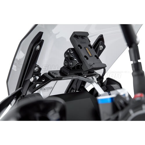 Motorrad Navi Stromversorgung SW-MOTECH QUICK-LOCK Navi-Halter an Cockpit für BMW R 1200/1250 GS /Ad Grau
