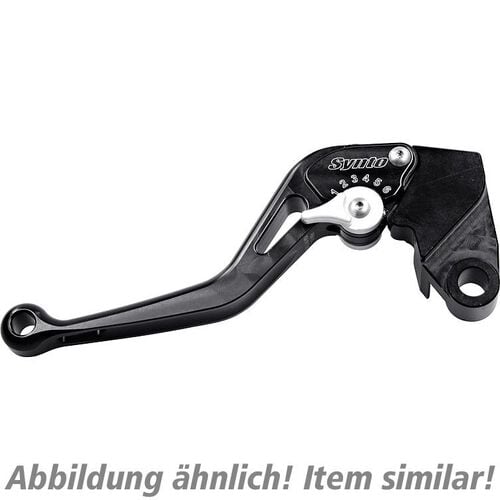 Motorrad Kupplungshebel ABM Kupplungshebel einstellbar Synto KH35 kurz schwarz/silber