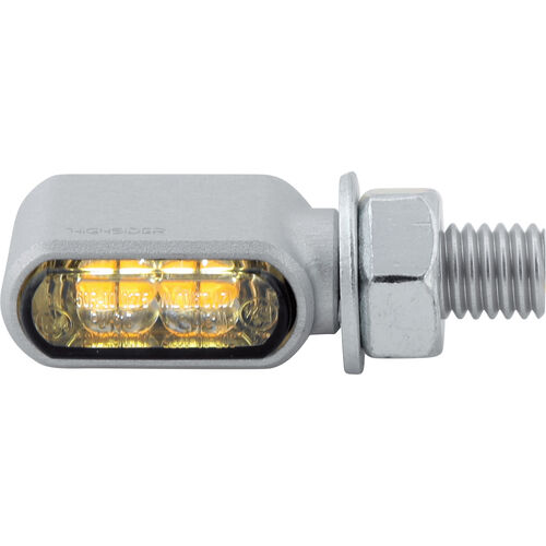 Clignotant à LED pour moto Highsider LED clignotant/feu de navigation paire Little Bronx M8 argen Noir