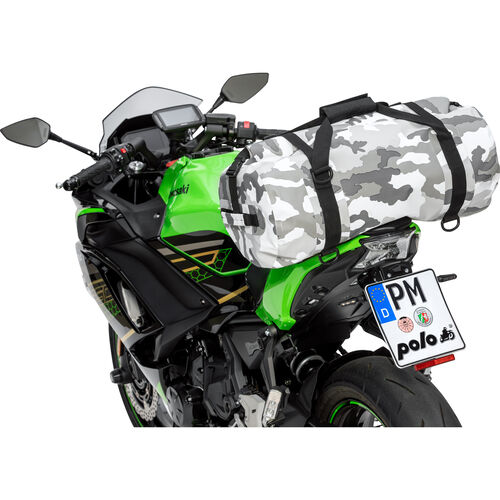 Motorrad Hecktaschen & -rollen QBag Hecktasche/Gepäckrolle wasserdicht 45 Liter camouflage Schwarz