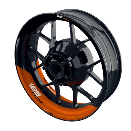 Motorcycle Wheel Rim Stickers One-Wheel Wheel rim stickers 125 Racing split half-half orange glossy