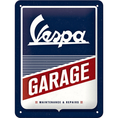 Plaques en tôle & rétro pour moto Nostalgic-Art Signe en métal 15 x 20 "Vespa - Garage" Neutre