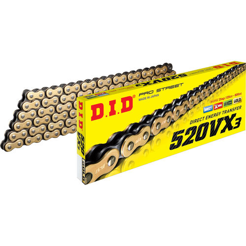 Motorcycle Chain Kits D.I.D. chainkit Stealth 520VX3(G&B) Niet X 15/46/114 gold for Kawas Orange