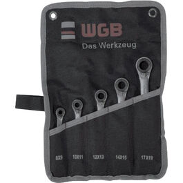 Schraubenschlüssel & Zangen WGB Ratschenschlüsselsatz mit Stopring 5-teilig 8-19mm Rot
