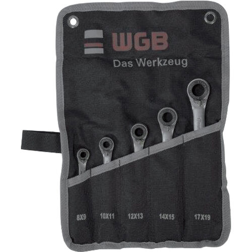 Wrench & Tong WGB gear wrench set with stop ring 5 pieces 8-19mm Red
