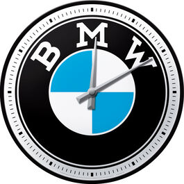Motorrad Blechschilder & Retro Nostalgic-Art Wanduhr "BMW - Logo"