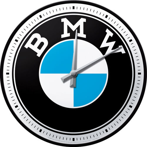 Plaques en tôle & rétro pour moto Nostalgic-Art Horloge murale "BMW - Logo"