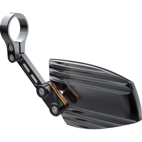 Mirrors Highsider handlebar end mirror for 22/25,4/30mm Wave black/gold White
