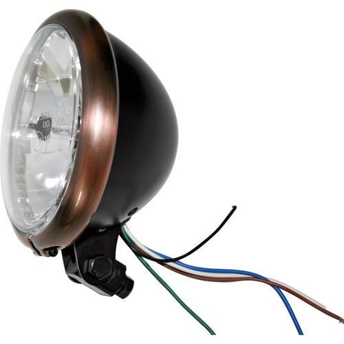 Motorcycle Headlights & Lamp Holders Shin Yo H4 headlight Ø157mm Bates clear glass below black/copper Blue
