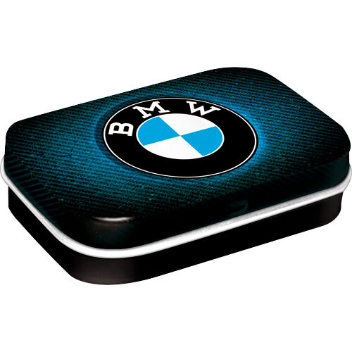 Gift Ideas Nostalgic-Art Pill Box "BMW - Logo Blue Shine" Grey