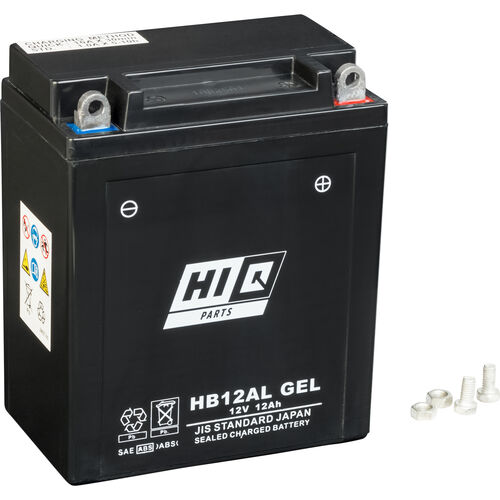 Motorradbatterien Hi-Q Batterie AGM Gel geschlossen HB12AL, 12V, 12Ah (YB12AL) Neutral