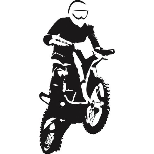 Images de moto POLO autocollant Motocross 4 x 8 cm noir