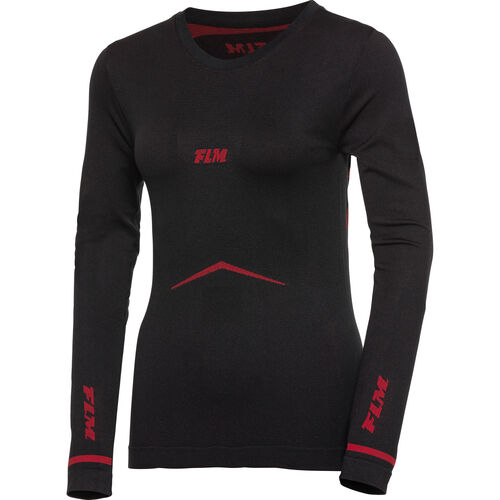 Vêtements thermiques de moto FLM Sport dames chemise Pro à manches longues fonctionnels 1.0 Noir