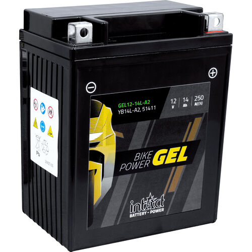 Batteries de moto intAct batterie Bike Power gel fermé YB14L-A2 12V 14Ah (YB12B-B2/YB Neutre
