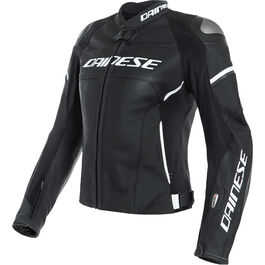 Motorcycle Leather Jackets Dainese Racing 3 D-Air ladies leather jacket Black