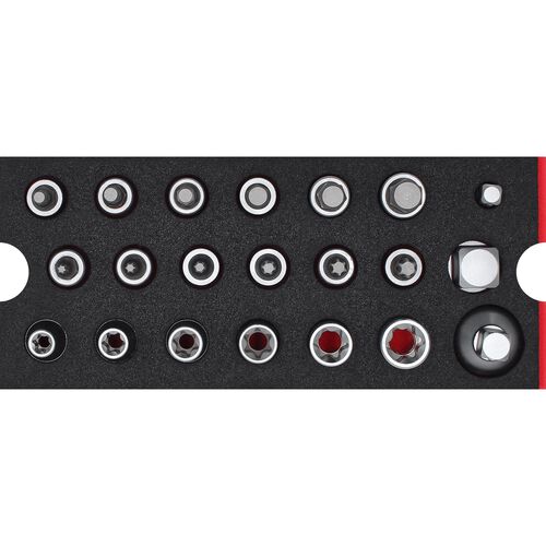 Innensechskant, Innenvielzahl WGB T-Profil/Innensechskant Steckschlüssel rot 21-teilig Beige