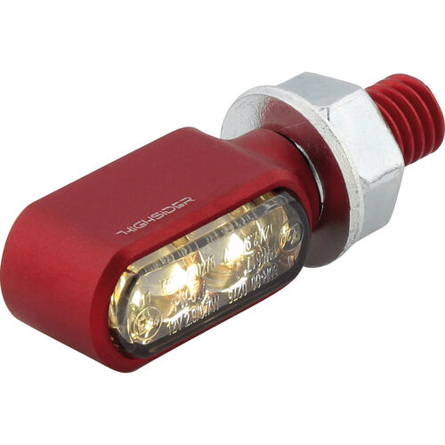 Motorrad LED Blinker Highsider LED Blinker-/Positionslichtpaar Little Bronx M8 rot Schwarz