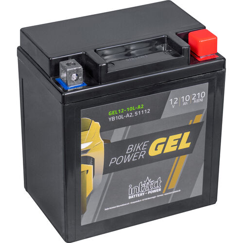 Motorradbatterien intAct Batterie Bike Power Gel geschlossen B10L-A2  12 Volt, 10Ah Neutral