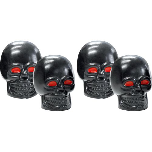 Other Attachement Parts FOLIATEC Tire valve caps Skull black with red eyes 4-pack Neutral