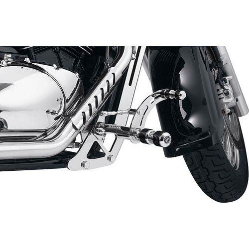 Motorrad Fußrasten Falcon Round Style Fußrastenanlage +12cm für VL 800 Intruder LC Vol Grau