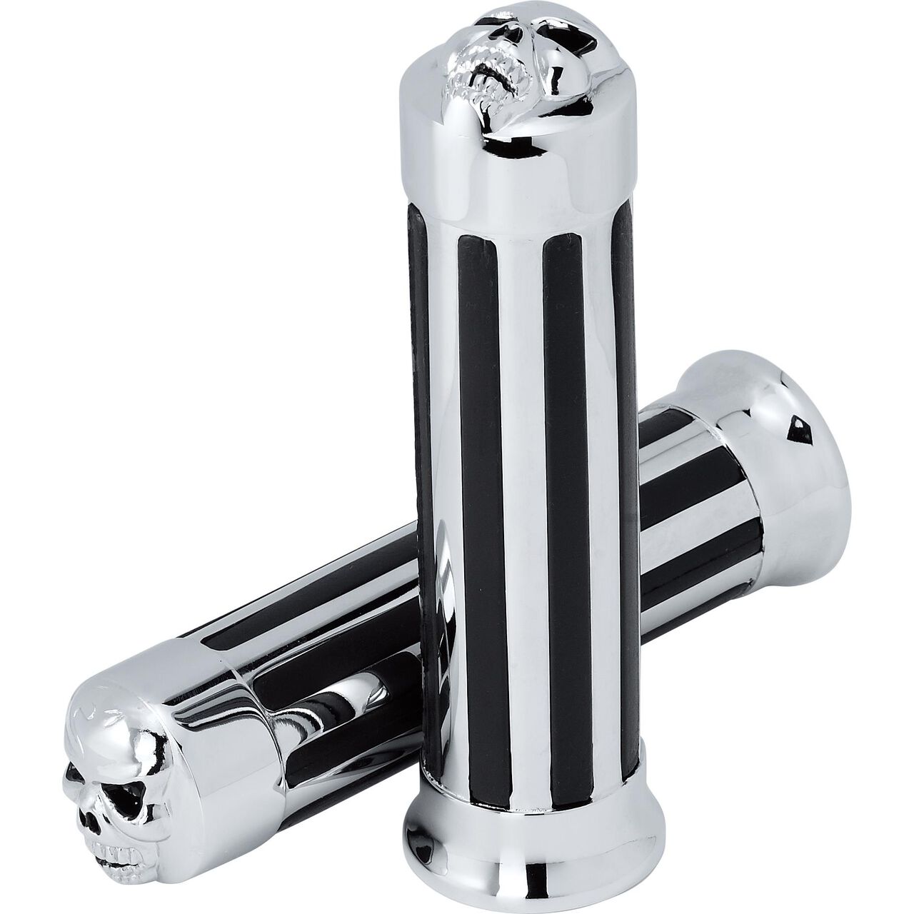 grip pair ST01 with skull for 25,4mm (1") chrome