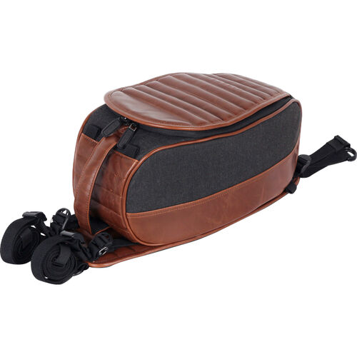 Motorcycle Tank Bags - Straps Shad belt tankbag Cafe Racer SR18  8 liters  black/brown Grey