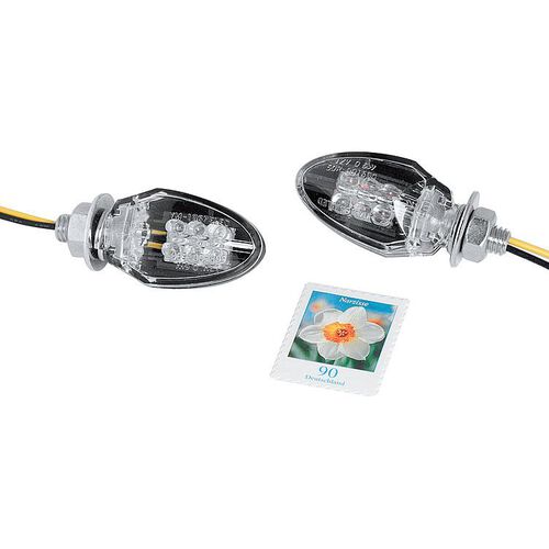 Blinker Shin Yo LED-Blinkerpaar Drop 20 x 33 mm, Gehäuse schwarz Neutral
