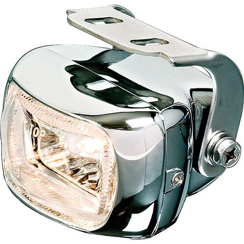 Motorcycle Headlights & Lamp Holders Shin Yo fog light H3 rectangular chrome, clear glass Blue