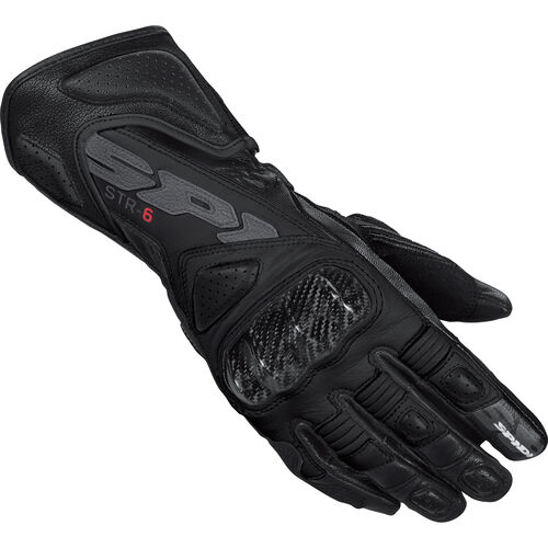 Motorcycle Gloves SPIDI STR-6 Ladies leather gloves long Black