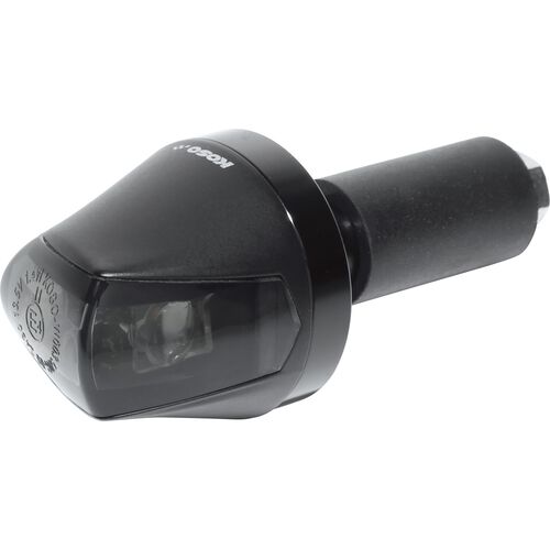 Indicators Koso LED handlebar end indicator Knight metal Ø36mm black, tinted