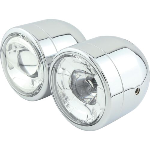 Phares & supports de phare de moto Shin Yo LED phares doubles Twin Ø107mm chrome Blanc