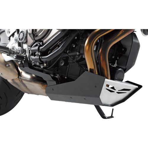 Motorcycle Crash Pads & Bars SW-MOTECH Belly pan alu black/silver for Yamaha MT-07/Tracer 2014-2020 Neutral