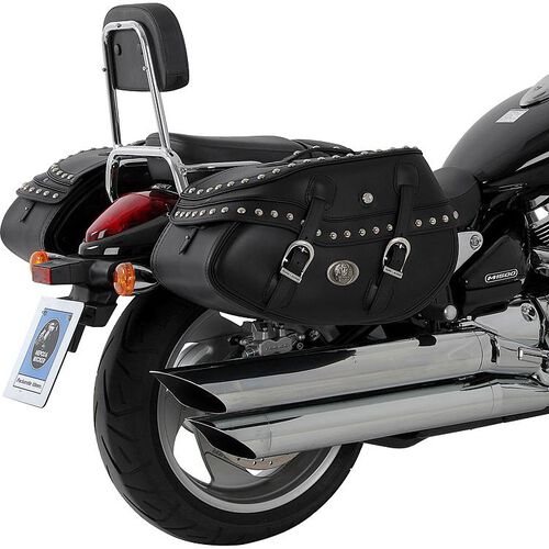 Sacoches de selle pour moto Hepco & Becker paire de sacs de selle en cuir Buffalo Big Custom C-Bow Gris