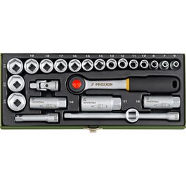 Motorbike Tool Cases & Tool Ranges Proxxon Compact case with 3/8 "ratchet, 24 pieces Neutral