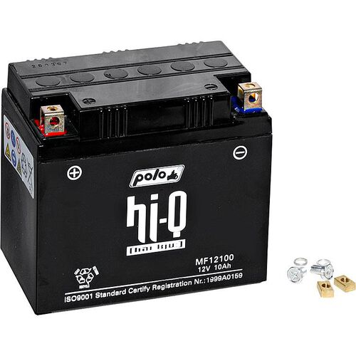 Batteries de moto Hi-Q batterie AGM Gel scellé HTX12-BS, 12V, 10Ah (YTX12-BS) Neutre
