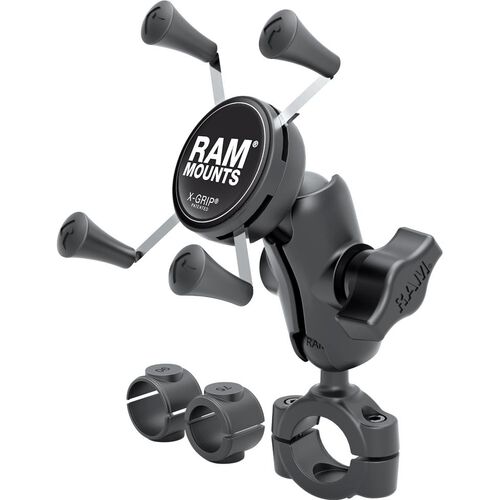 Support de smartphone & de navigateur pour moto Ram Mounts X-Grip® kit avec MNT pince pour smartphones petit RAM-B-408- Gris