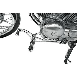 Motorrad Fußrasten & Fußhebel Falcon Round Style Fußrastenanlage 15cm für Yamaha XV 535 Virago Grau