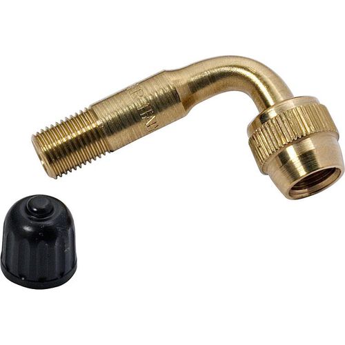 Rigid brass valve extension at 90 ° angle