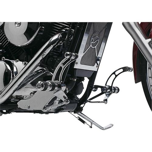 Motorrad Fußrasten & Fußhebel Falcon Round Style Fußrastenanlage +12cm für Kawa VN 800 /Classic Grau