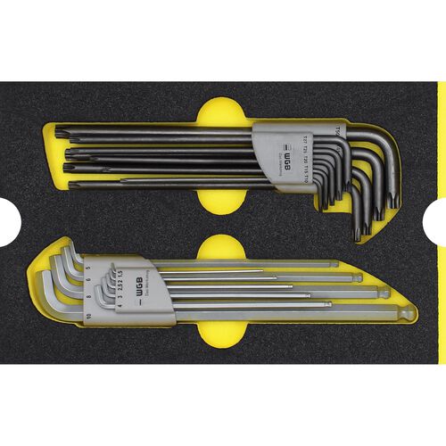 Schraubenschlüssel & Zangen WGB MES gelb T-Profil/Innensechkantschlüsselsatz 18-teilig Grün