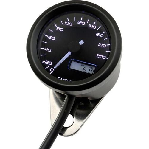 Instruments Daytona speedometer Velona Ø48mm up to 200 Km/h black