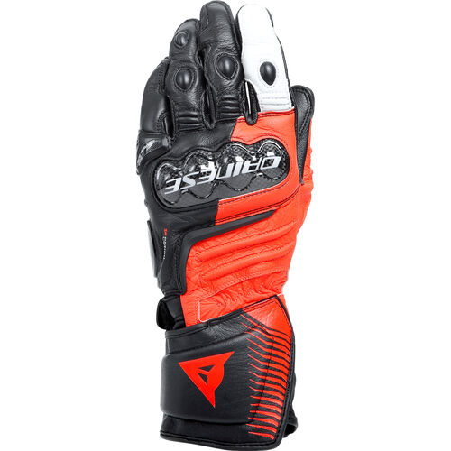 Motorradhandschuhe Sport Dainese Carbon 4 Lederhandschuh lang Rot