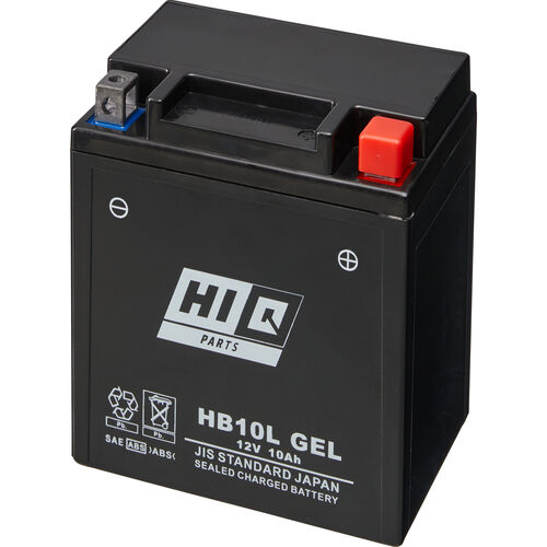Motorradbatterien Hi-Q Batterie AGM Gel geschlossen HB10L-A2, 12V, 10Ah (YB10L-A2, Neutral