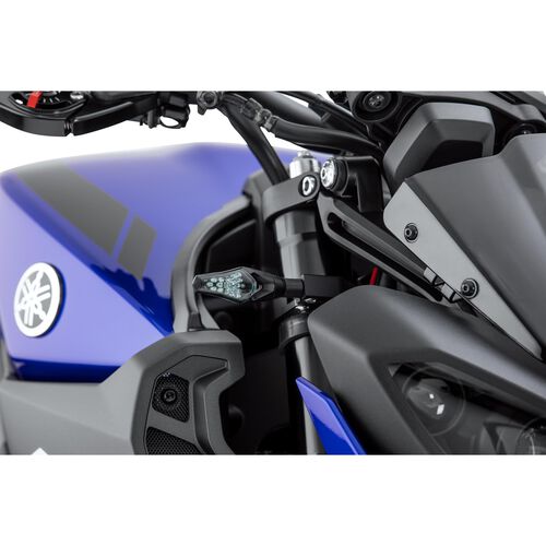 Motorcycle LED Indicators Chaft LED indicator pair M8 Hecker black/smoke Neutral
