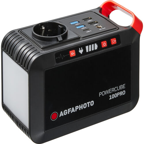 Motorcycle Battery Chargers AGFAPHOTO Powercube 100 Pro 88,8Wh, 230V/50Hz Vers. Type F/DE Black